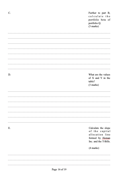 of Return Correlation Coefficient Heman Inc. 48% 1.2 -0.3 9% 12% 0.9