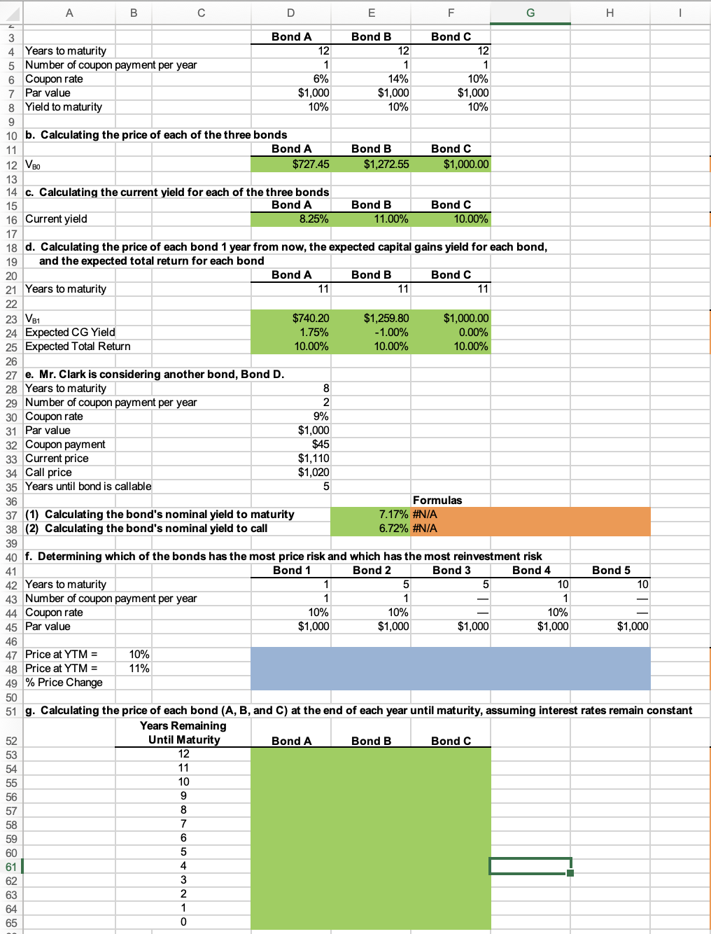 All I need help on is how to put the formulas into