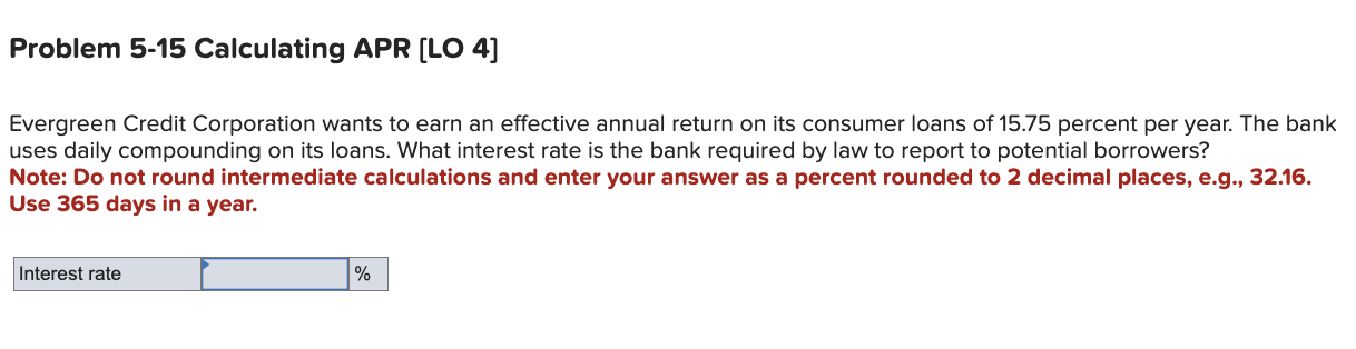 interest rate of 15.25 percent per month on loans to its customers.