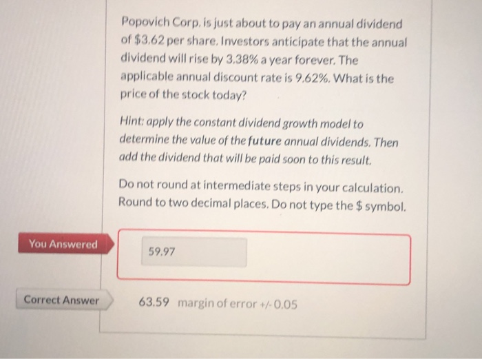 please show your work on answering this question as I got it