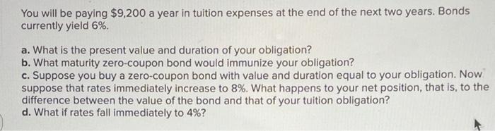  A: Compute Present Value Compute Duration (years) B: Compute Duration (years)
