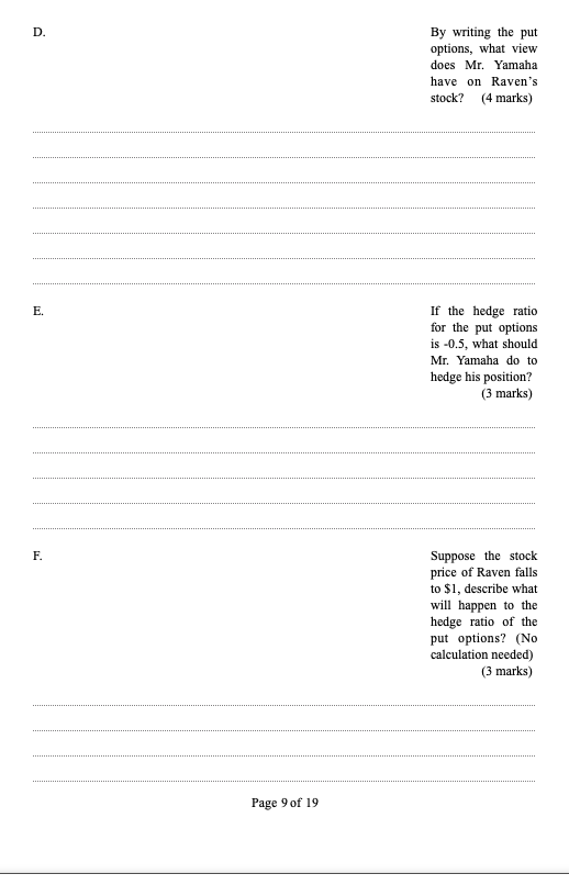 answers up to 2 decimal places. Question 1 (20 marks) Mr. Yamaha