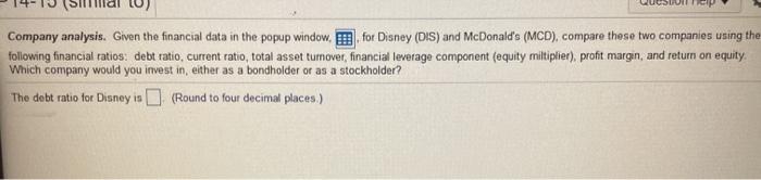 past this table's content into a spreadsheet Disney McDonald's Sales $48,847 $28,085