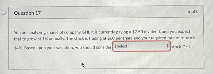 problem the required rate of return (k) is given. For the other