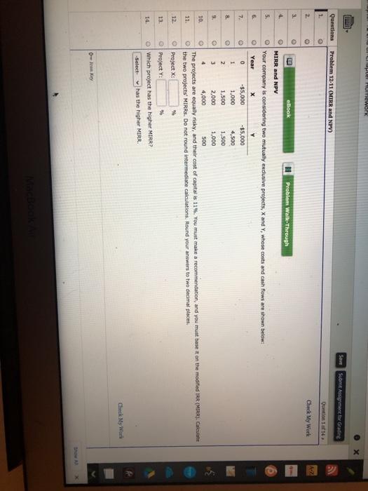  e Umework X Save Subm Assignment for Grading Questions Problem 12-11