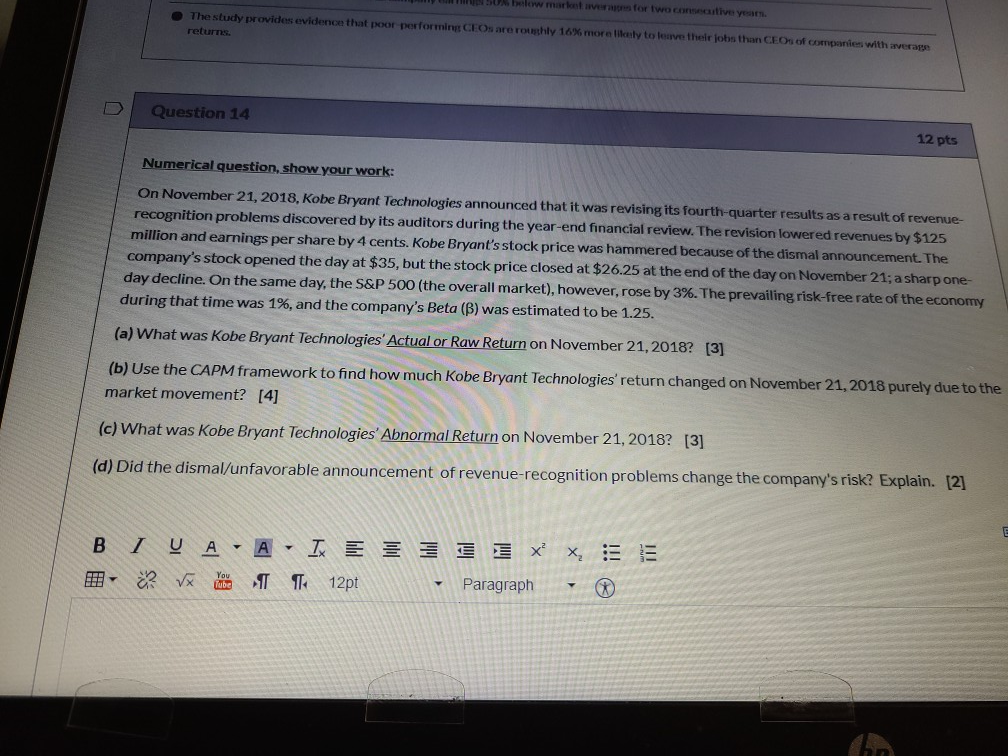  SU below market for two consecutive year. The study provides evidence