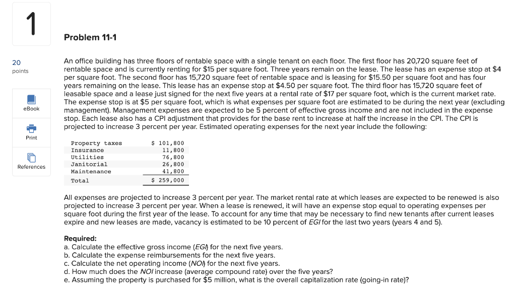  1 Problem 11-1 20 points An office building has three floors