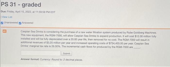  please show all steps for all problems PS 31 - graded