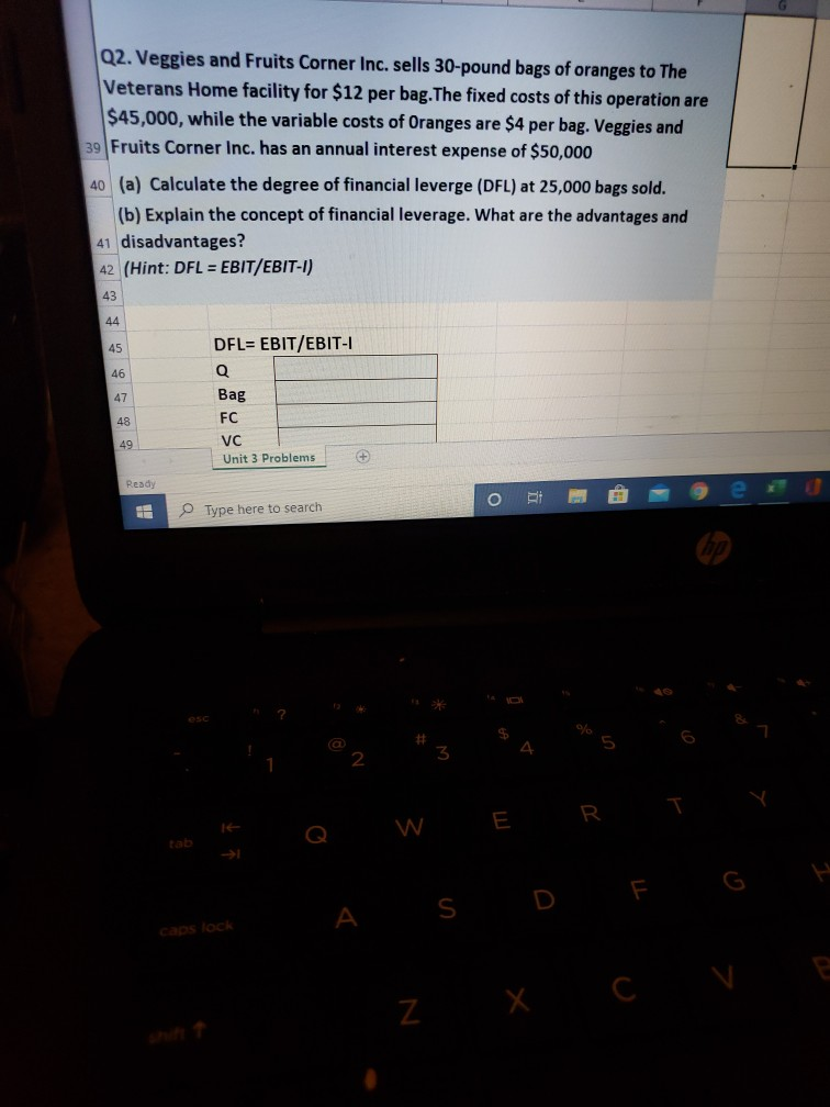 formatted problem must be labeled and have correct numbers to receive credit