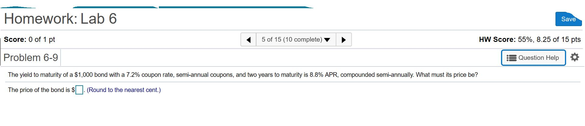 please answer this question typed not handwritten Homework: Lab 6 Save Score: