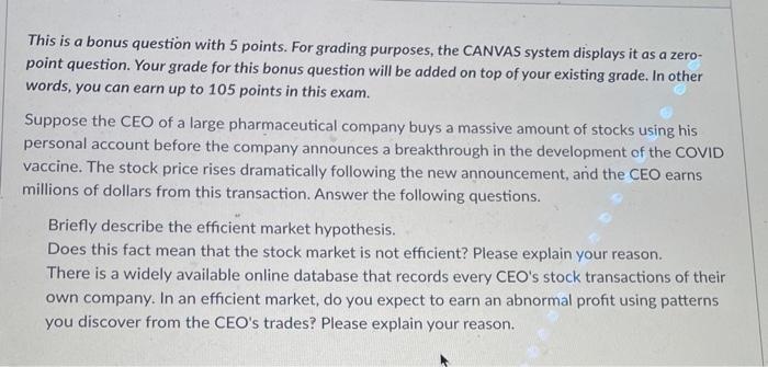  This is a bonus question with 5 points. For grading purposes,