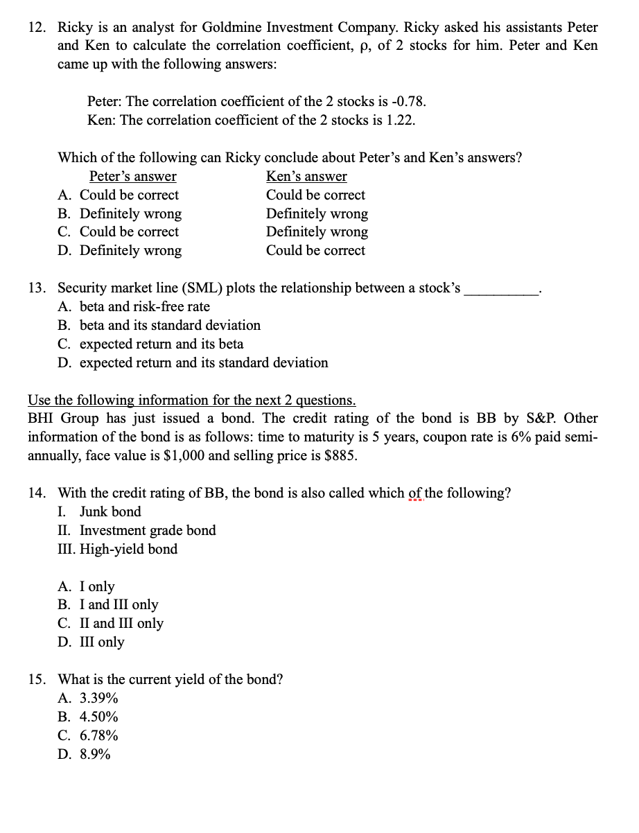 bunch Answer ALL questions in this section. Choose the best answer. Use