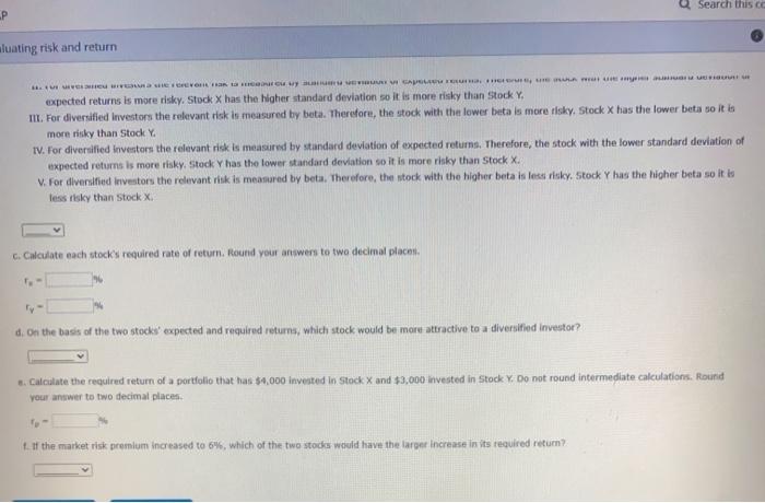 a 10.0% expected return, a beta coefficient of 0.9, and a 40%