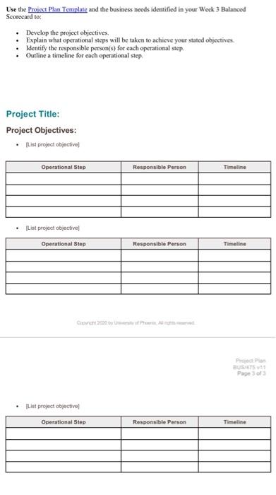 For Amazon, please and thank you Use the Project Plan Template and