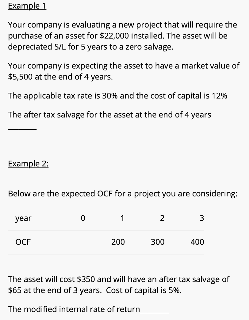 Could someone please solve these on Excel and show me how? Example