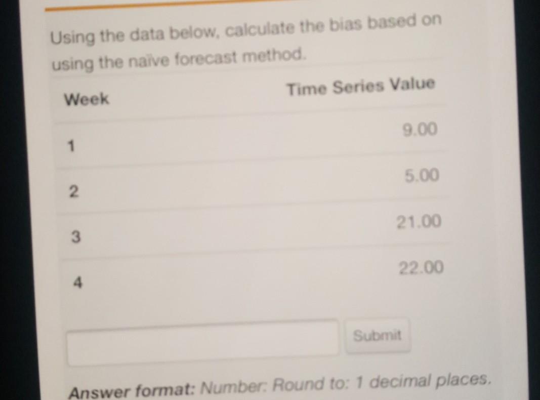 2 4.00 3 4.00 4 6.00 Submit Answer format: Number: Round to: