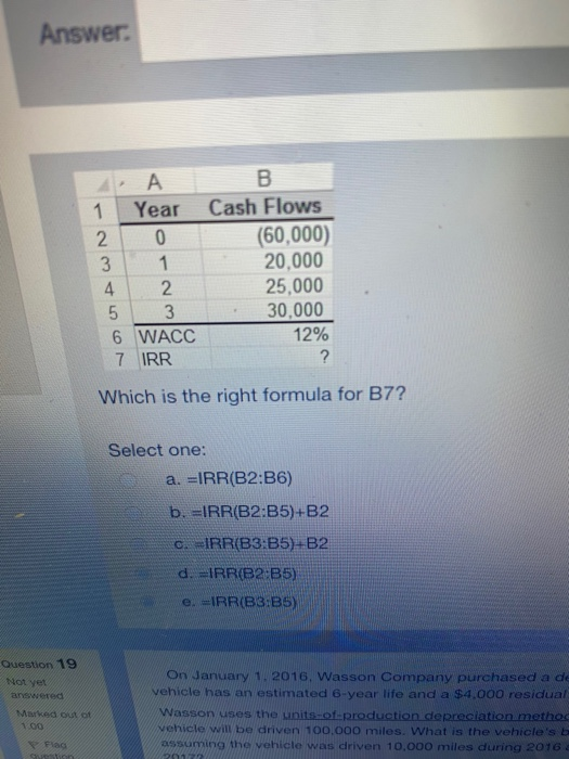  Answer: 1 Year 2 0 3 4 2 5 3 6