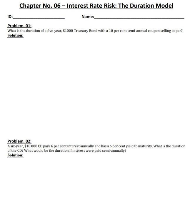  Please no hand written answer Chapter No. 06 - Interest Rate