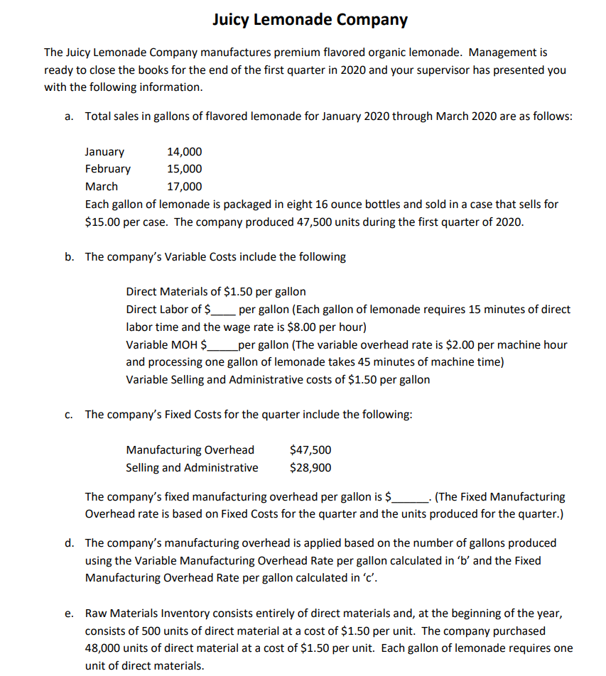 I need answer in Excel please Thank you so much Juicy