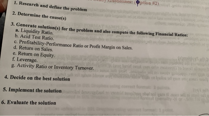  research and define the problem, determine the causes generate solutions for