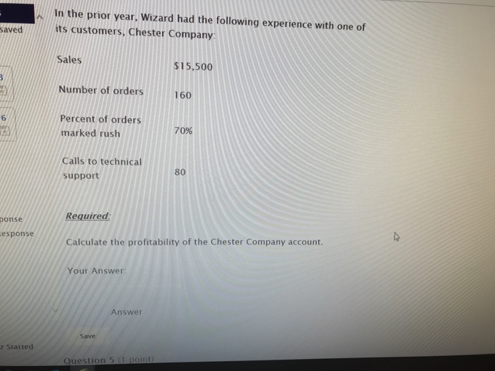 order handling data for the past year and has determined the following