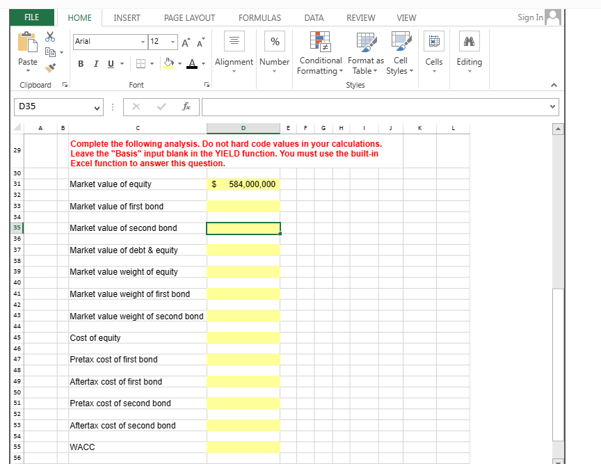 Calculating the WACC