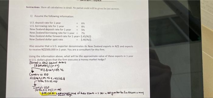 Please solve and show your work thank you :) Instructions Show all