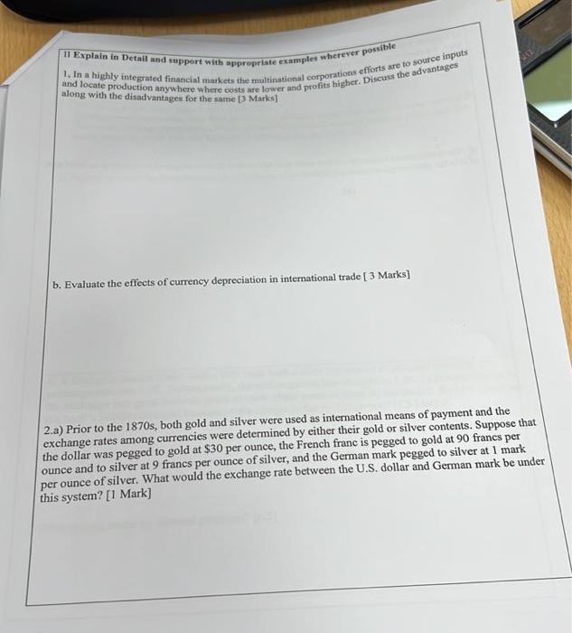  II Explain in Detail and support with appropriate examplet wherever possible