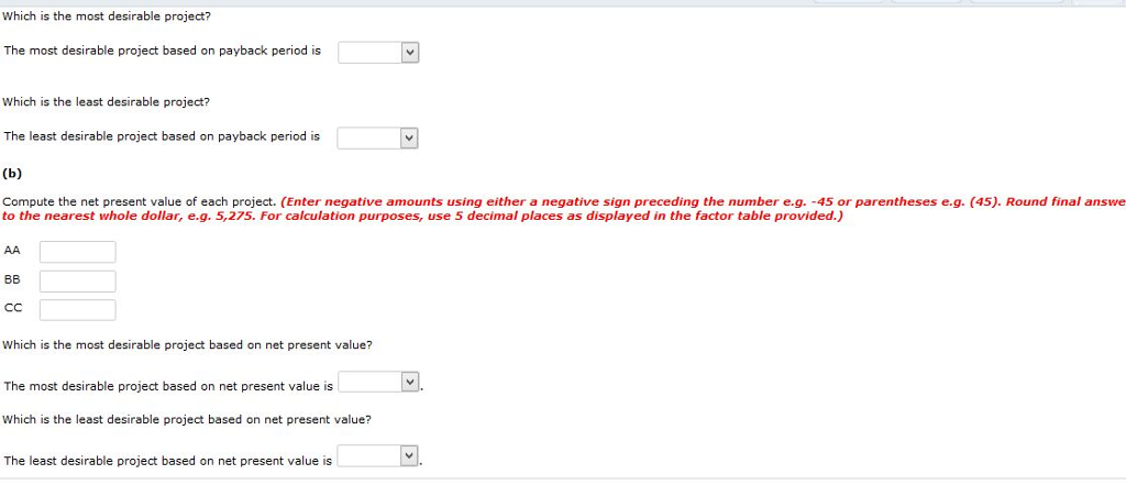 an equipment investment of $25,960. Each project will last for 3 years