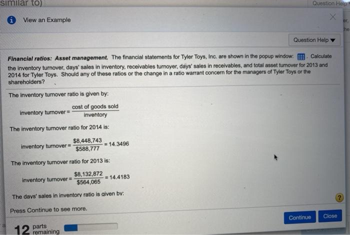 Toys, Inc. are shown in the popup window. 2. Calculate the inventory