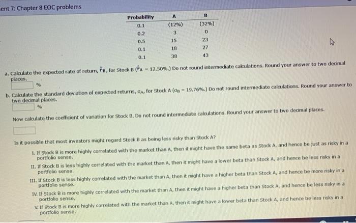  ent 7: Chapter 8 EOC problems A B Probability 0.1 0.2