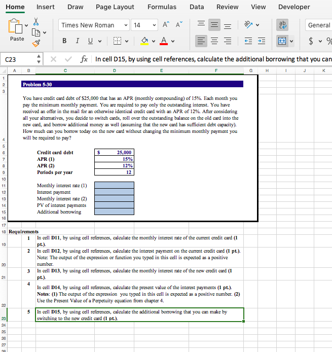  Home Inser Draw Page Layout Formulas Data Review View Developer Times