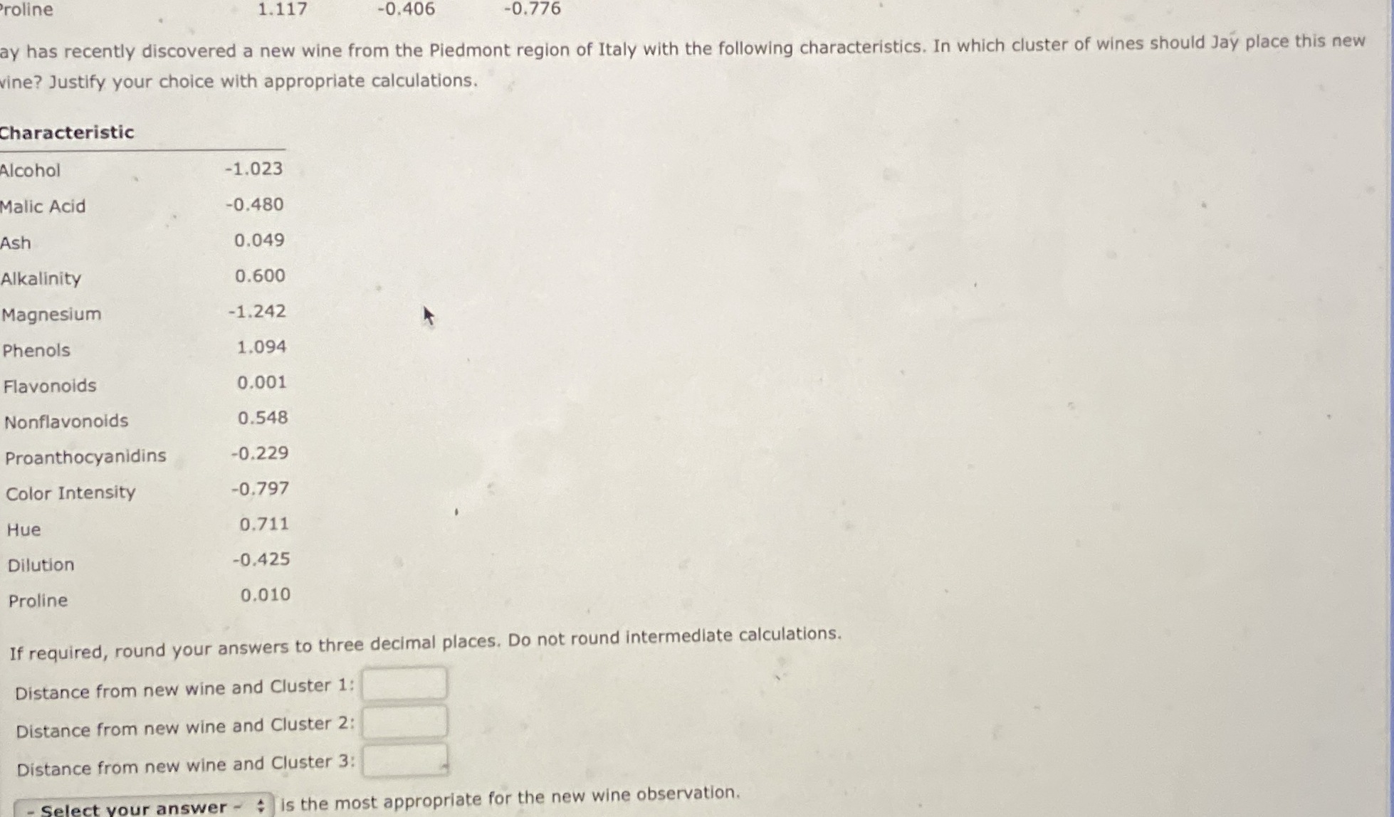  roline 1.117 -0.406 -0.776 ay has recently discovered a new wine