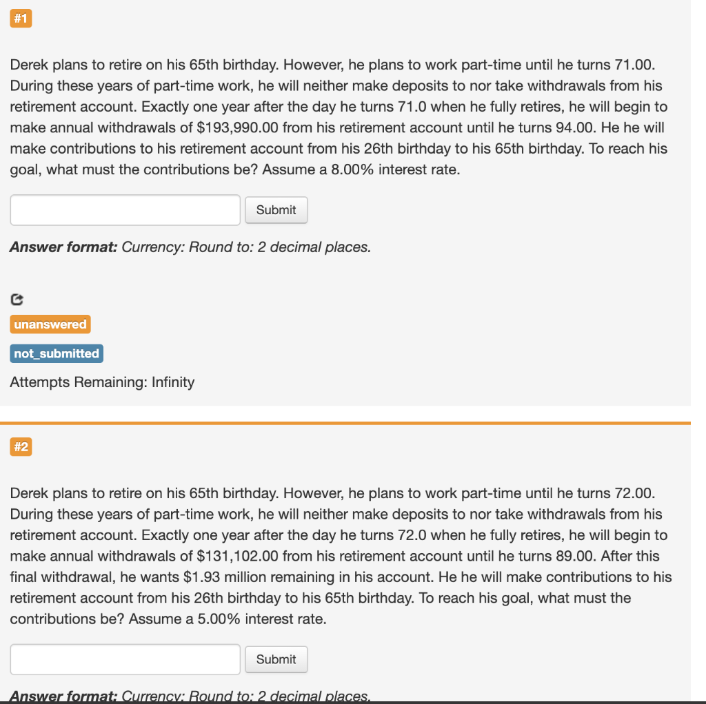 I need help with these 2 question with Formulas BA II