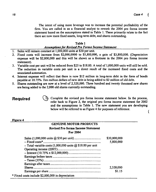 statement based on the assumptions stated in Table 1. These primarily relate