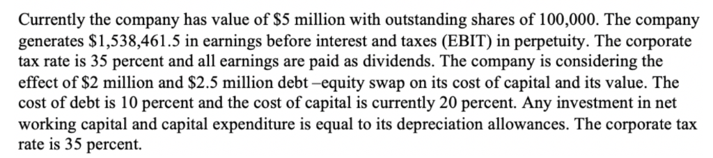 Complete this table given the information from a case study. Currently the