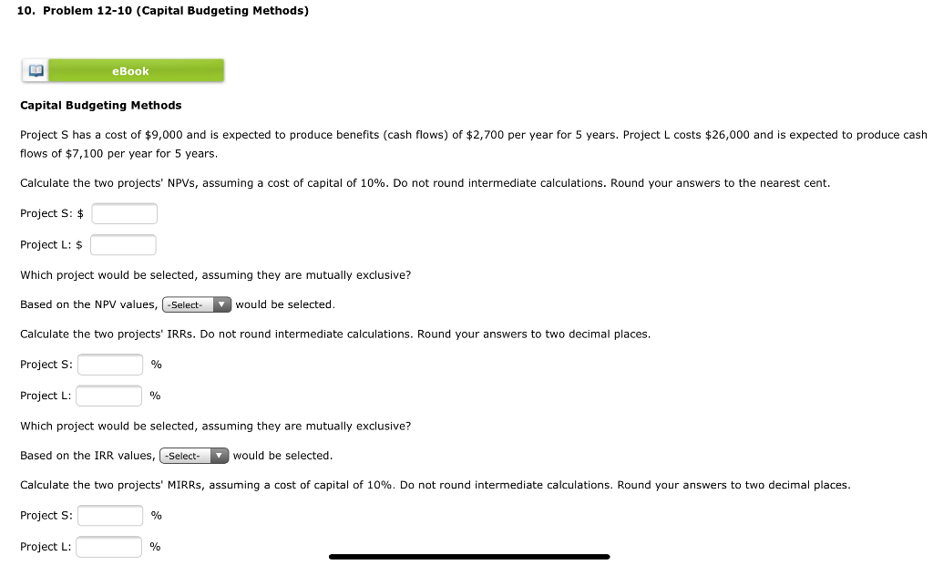 in the select tabs its either (project S or project L) 10.