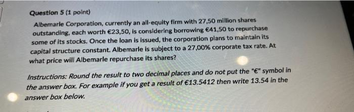 HELP ME PLEASE I WILL LIKE YOUR ANSWER Question 5 (1 point)