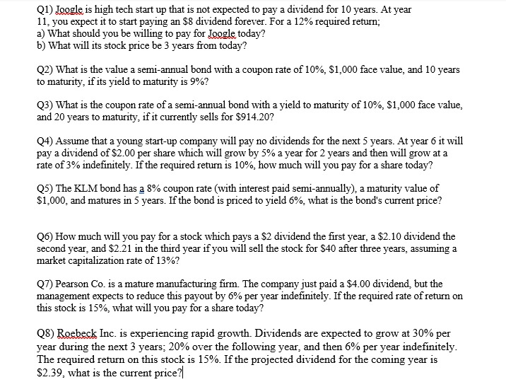 Q1) Joogle is high tech start up that is not expected