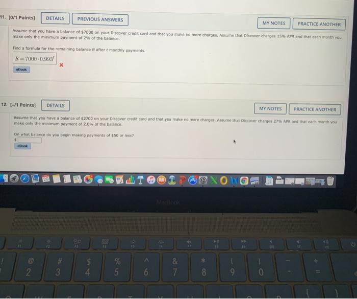 that you have a balance of $4500 on your Discover credit card