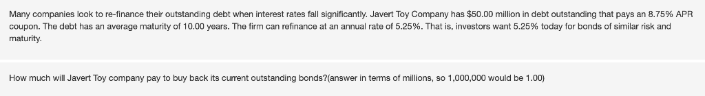How much will Javert save on interest payments with this re-finance? You