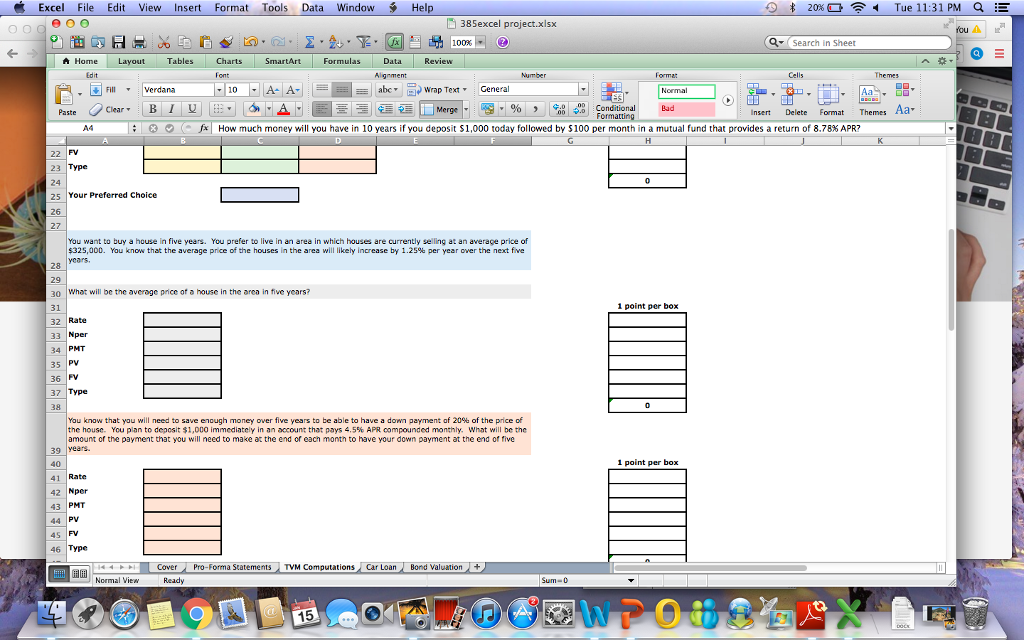 read properly. I need full excel formulas for each answer. for example: