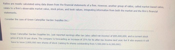 Ratios are mostly calculated using data drawn from the financial statements