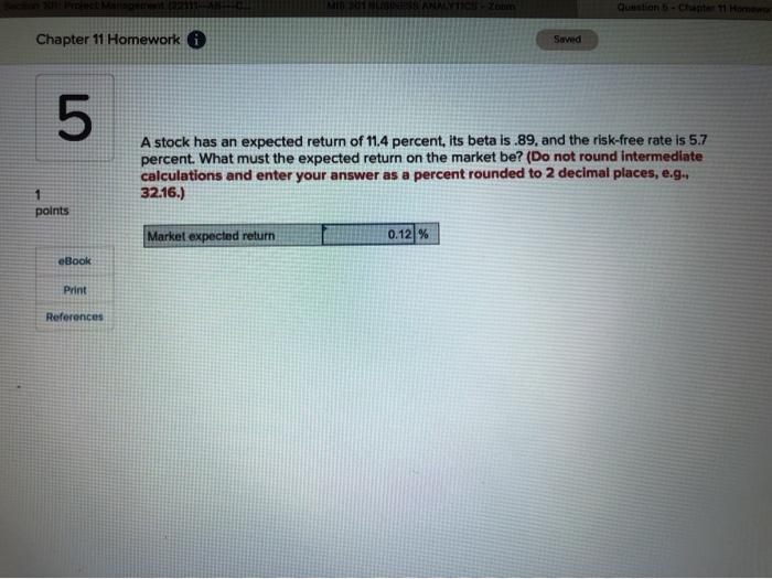  M2111 Question - Chant 11 Home Chapter 11 Homework Saved 5