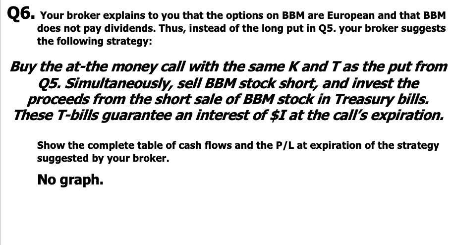 not accepted. Q.5 Your broker calls you and informs you that the