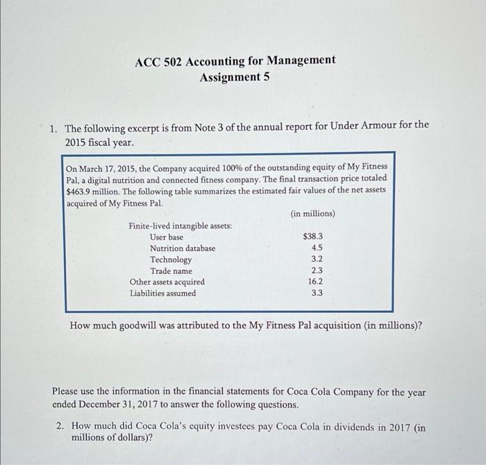  Can anyone help me with this problem, please. ACC 502 Accounting