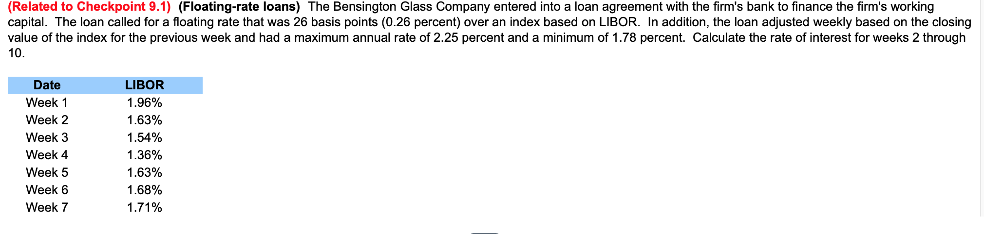 PLEASE CALCULATE ALL WEEKS WEEK 2 WEEK 3 WEEK 4 WEEK