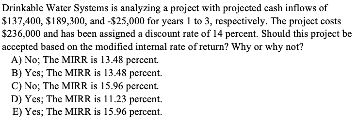 How do I solve MIRR without using excel, please list all the