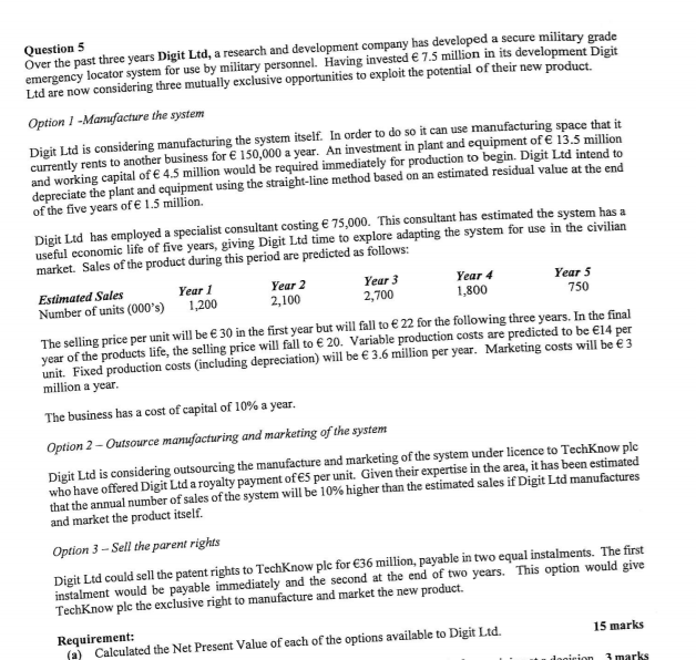 Year 4 Year 5 Year 3 Question 5 Over the past