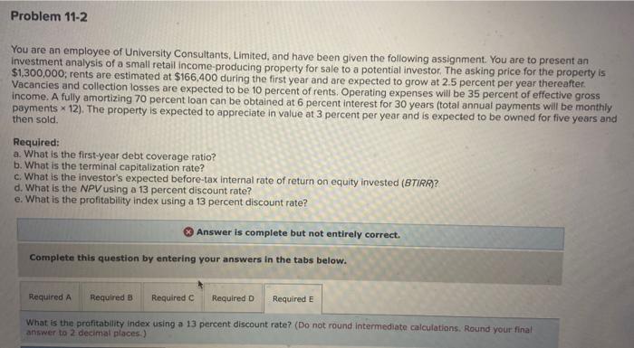 Please help - realestate calculations - A through E & A to